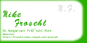mike froschl business card